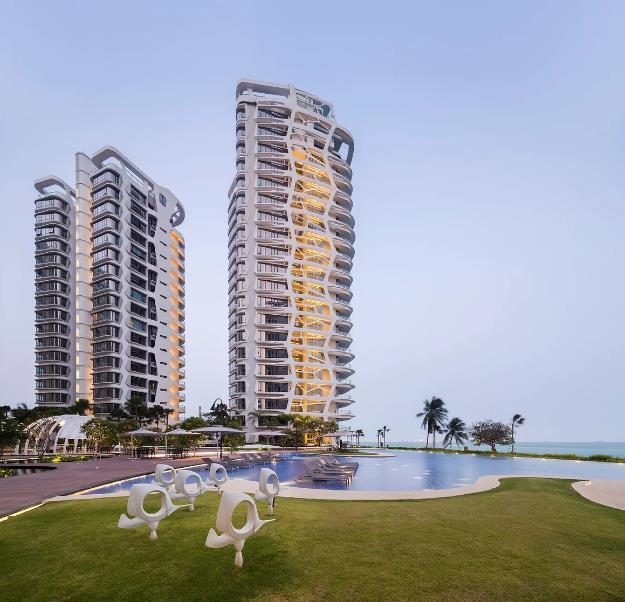 Lawn and towers