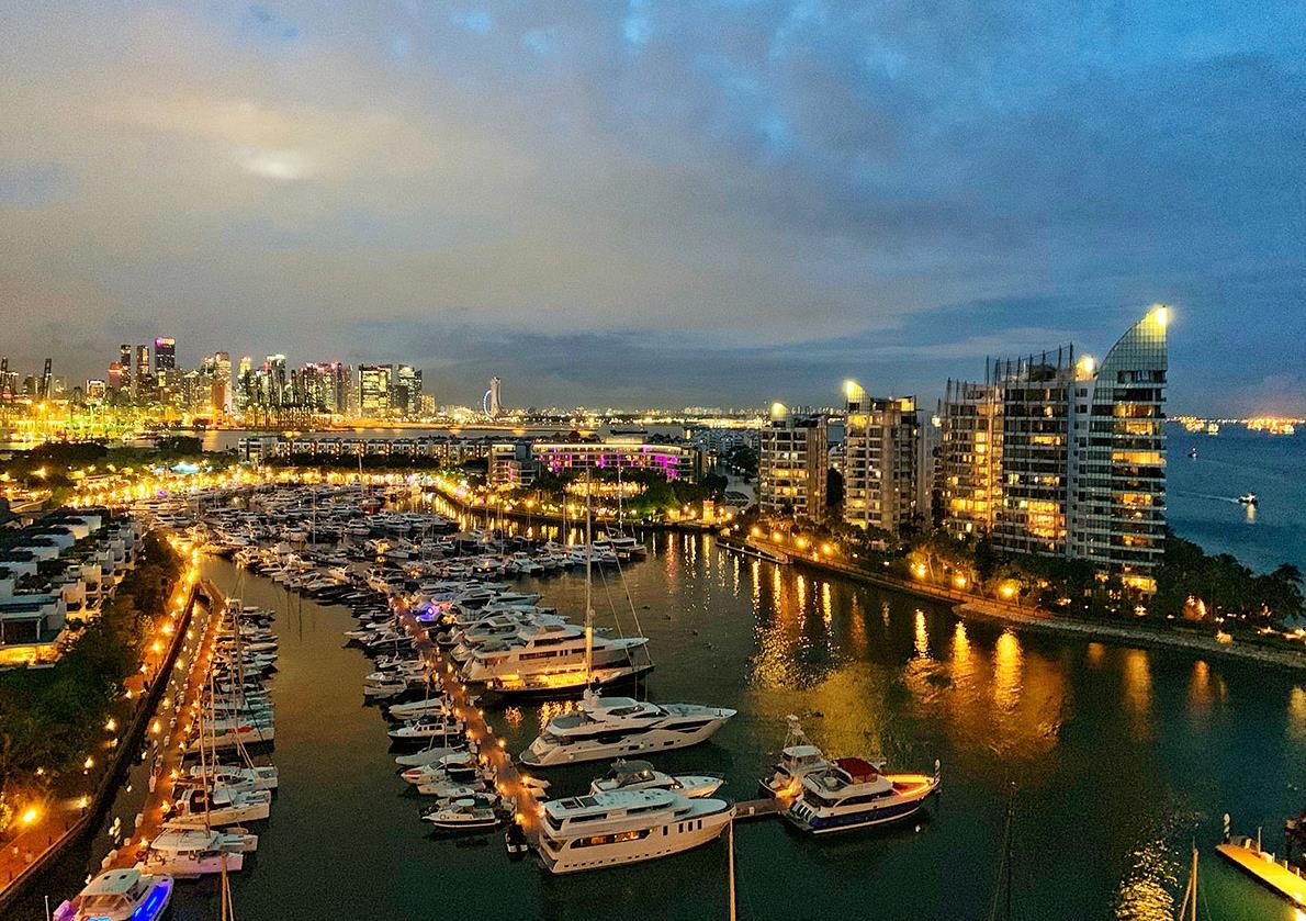 Marina at night